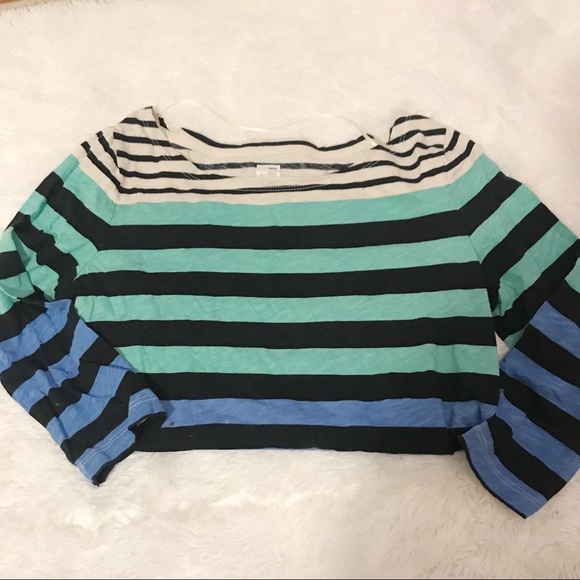 Striped 3/4 Sleeve Tee Shirt - Picture 1 of 3